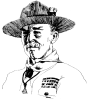 A coloring page of baden powell